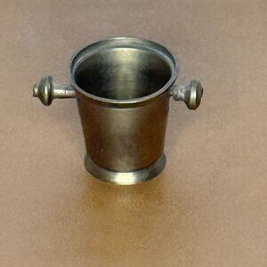Miniature Solid Brass Mortar for Dollhouse 1" High Bucket Ornament Apothecary